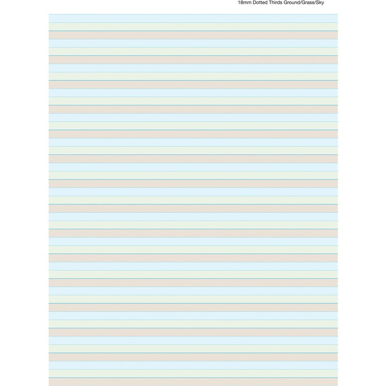 WRITER PREMIUM RULED PAD A4 50 sheet Ground/Grass/Sky 18mm Dotted Thirds
