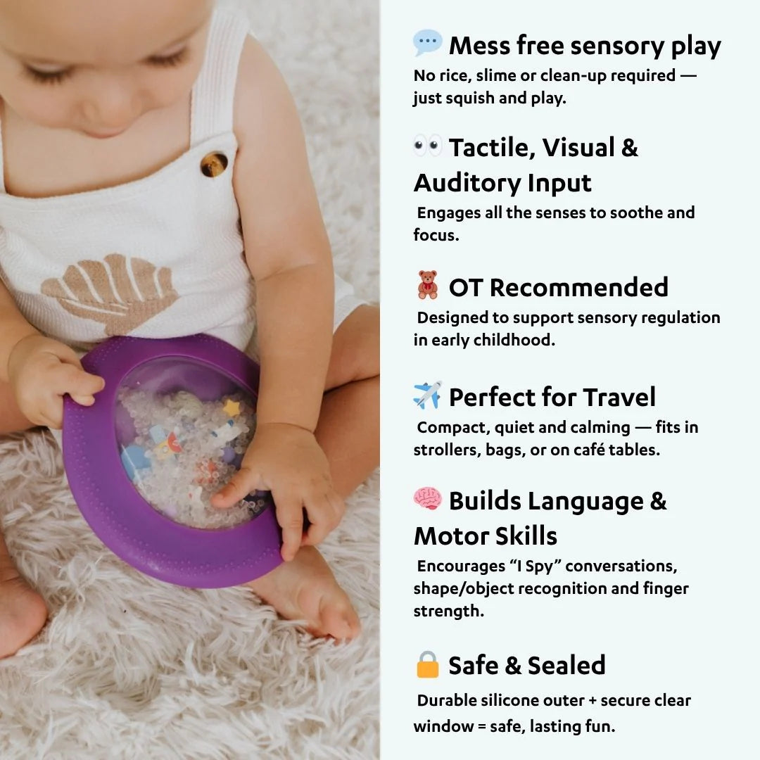 Peekaboo Sensory Bag farm-themed silicone squeeze bag with hidden animal figures