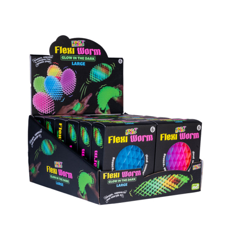 Glow-in-the-Dark Large Flexi Worm: Twist, Bend, and Decompress