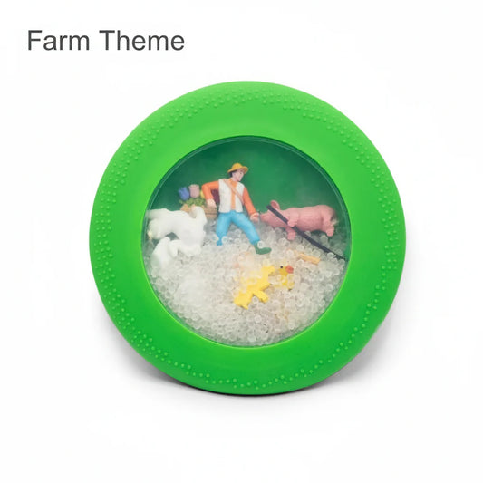 Peekaboo Sensory Bag farm-themed silicone squeeze bag with hidden animal figures
