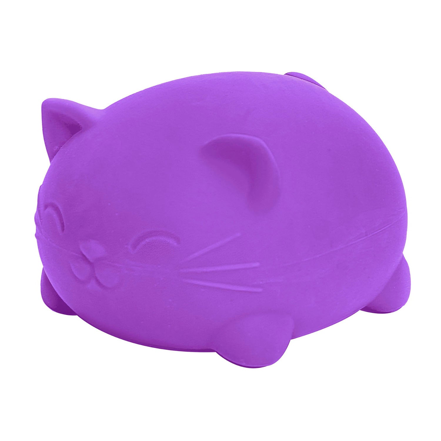 Purple cat nee doh fidget on a white background