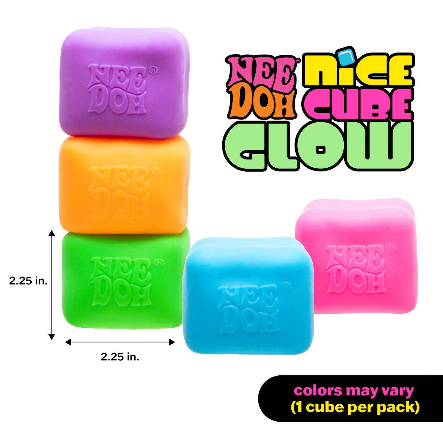 Glow in the Dark Nice Cube Nee Doh sensory fidget toy – alternate product view 3