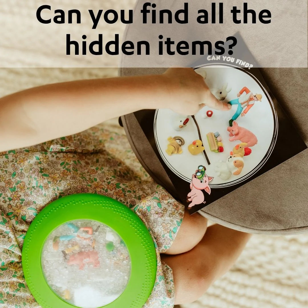Peekaboo Sensory Bag farm-themed silicone squeeze bag with hidden animal figures