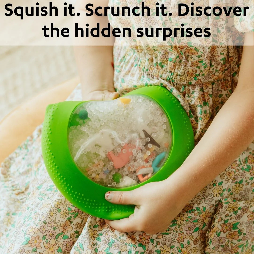 Peekaboo Sensory Bag farm-themed silicone squeeze bag with hidden animal figures