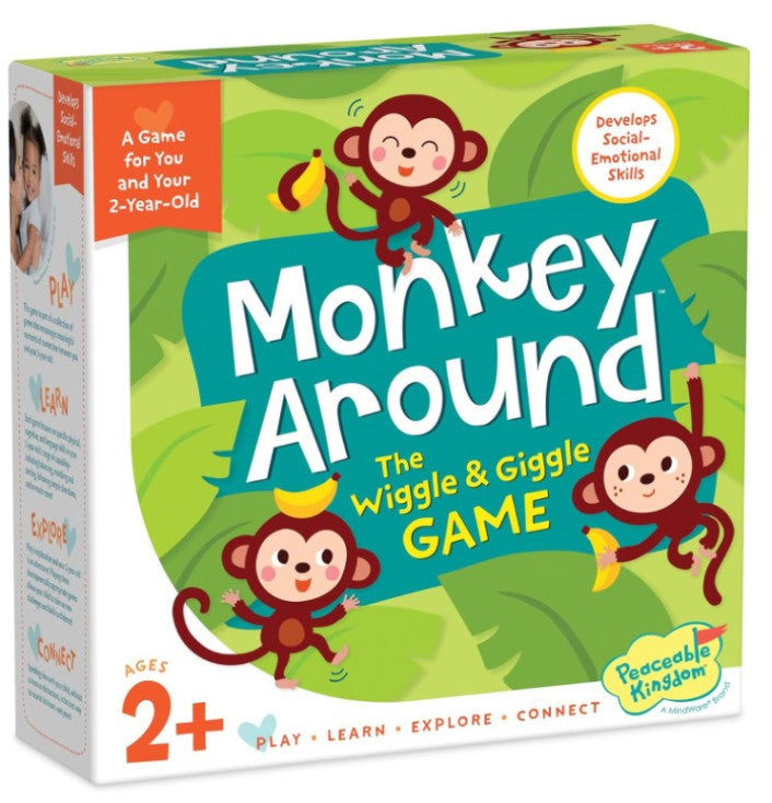 Monkey Around The Wiggle and Giggle Game with tree board and banana bean bag