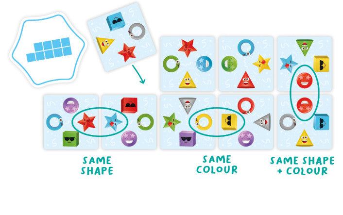 Pattern Party shape and colour pattern matching card game