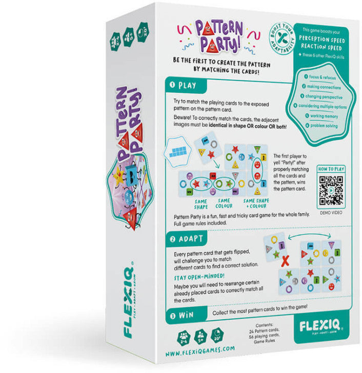 Pattern Party shape and colour pattern matching card game