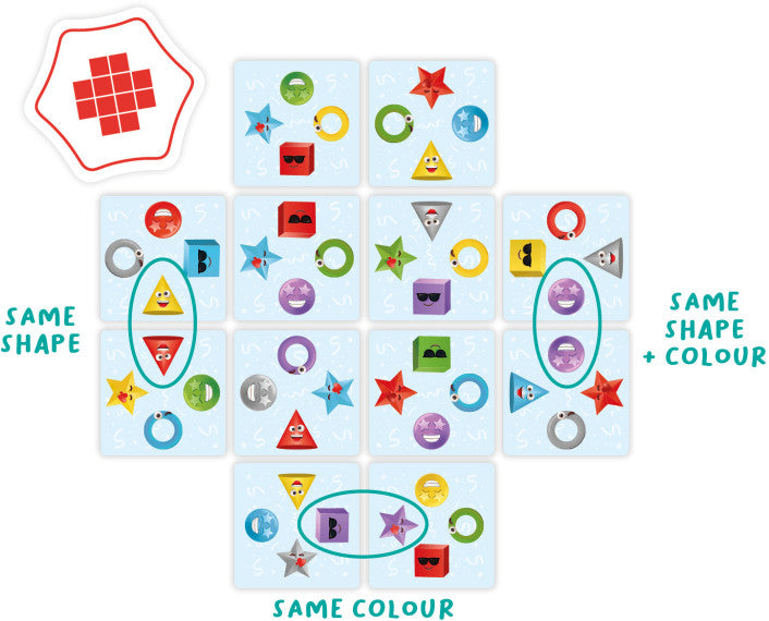 Pattern Party shape and colour pattern matching card game