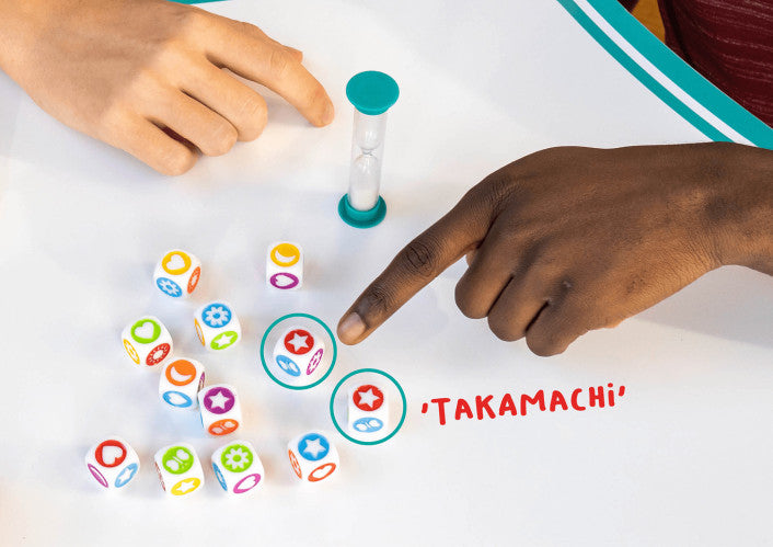 Takamachi fast-paced shape and colour spotting dice game