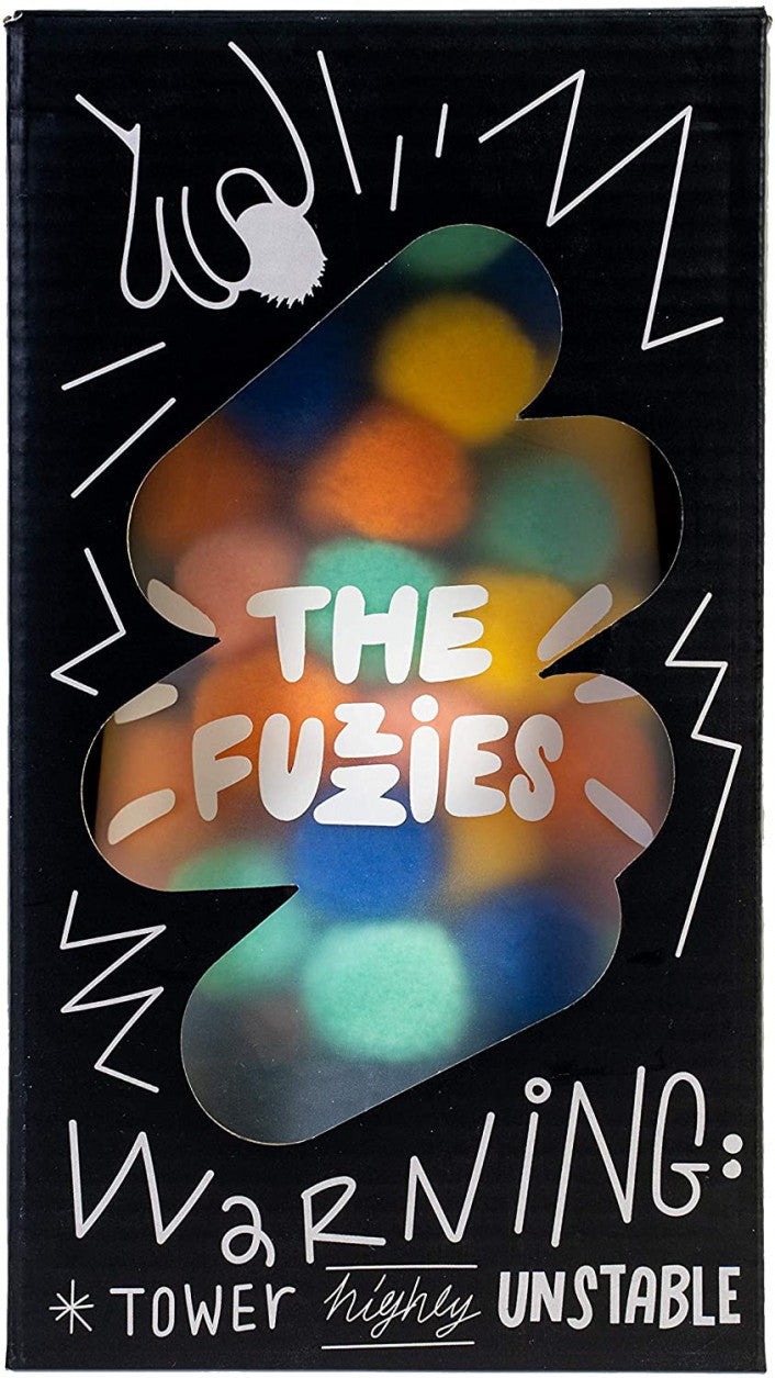 The Fuzzies tactile fuzzy pom-pom tower balancing game with tweezers